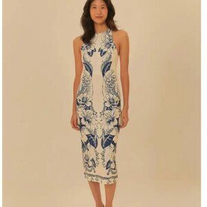 Farm Rio NWT Tropical Glitter Midi Dress
